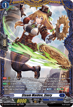 Steam Maiden, Zimry  (V.2 - Frame Rare) - Moon Fangs & Cerulean Blaze (Frame Rare) [DZ-BT07-FR14]