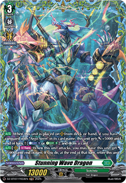 Stunning Wave Dragon  (V.2 - Frame Rare) - Moon Fangs & Cerulean Blaze (Frame Rare) [DZ-BT07-FR33]