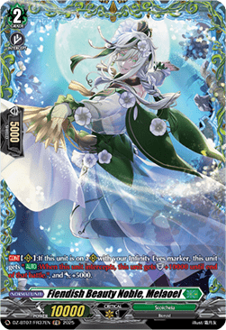 Fiendish Beauty Noble, Melaoel  (V.2 - Frame Rare) - Moon Fangs & Cerulean Blaze (Frame Rare) [DZ-BT07-FR37]