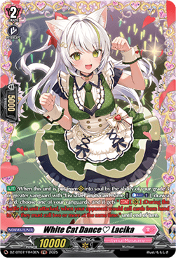 White Cat Dance Lacika  (V.2 - Frame Rare) - Moon Fangs & Cerulean Blaze (Frame Rare) [DZ-BT07-FR43]