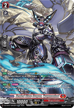 Sealed Blaze Dragon, Yyugmashad  (V.3 - Silver Rare) - Moon Fangs & Cerulean Blaze (Silver Rare) [DZ-BT07-SR03]