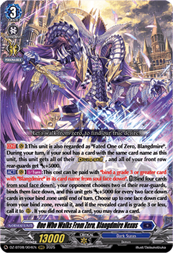 One Who Walks From Zero, Blangdmire Nexus  (V.1 - Triple Rare) - Knights 0f Rebirth (Triple Rare) [DZ-BT08-004]