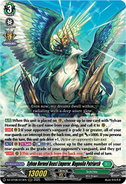 Sylvan Horned Beast Emperor, Magnolia Patriach  (V.1 - Triple Rare) - Knights 0f Rebirth (Triple Rare) [DZ-BT08-013]