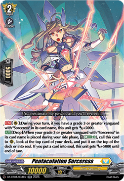 Pentaculation Sorceress  (V.1 - Double Rare) - Knights 0f Rebirth (Double Rare) [DZ-BT08-034]