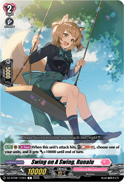 Swing on A Swing, Runalu - Knights 0f Rebirth (Common) [DZ-BT08-110]