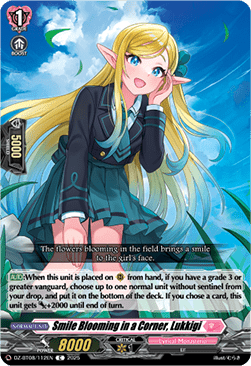 Smile Blooming in a Corner, Lukkigi - Knights 0f Rebirth (Common) [DZ-BT08-112]