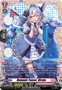 Demonic Teaser, Virsha  (V.2 - Frame Rare) - Knights 0f Rebirth (Frame Rare) [DZ-BT08-FR42]