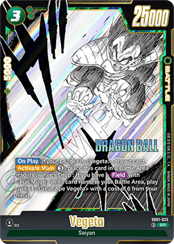 Vegeta (SB01-025)  (V.1 - Super Rare) - Manga Booster 01 [Fusion World] (Super Rare) [SB01-025]