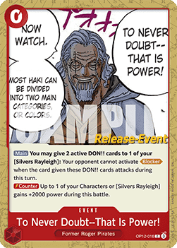 To Never Doubt--That Is Power! (OP12-016) - Promos: Legacy of the Master (Common) [OP12P-016]