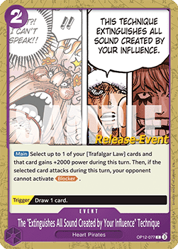 The "Extinguishes All Sound Created by Your Influence" Technique (OP12-077) - Promos: Legacy of the Master (Common) [OP12P-077]