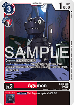 Agumon (EX10-006) (V.1) - Sinister Order (Uncommon) [EX-10-006]