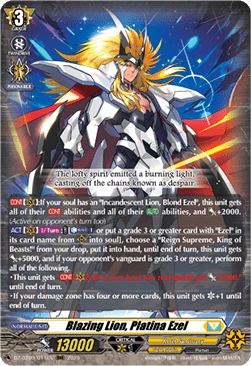 Blazing Lion, Platina Ezel  (V.1 - Triple Rare) - Super Brave Detonation (Triple Rare) [DZ-BT09-011]