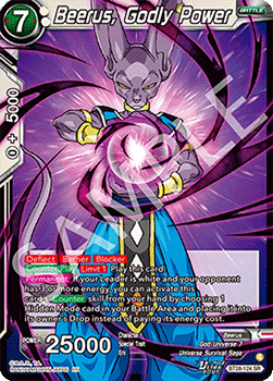 Beerus, Godly Power - Prismatic Clash (Super Rare) [BT28-124]