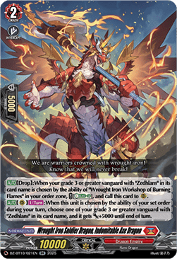 Wrought Iron Soldier Dragon, Indomitable Axe Dragon  (V.1 - Double Rare) - Dragonsoul Resonance (Double Rare) [DZ-BT10-021]
