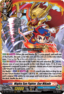 Mighty Sun Fighter, Gao Mikado  (V.1 - Triple Rare) - Future Card Buddyfight (Triple Rare) [DZ-TB01-001]