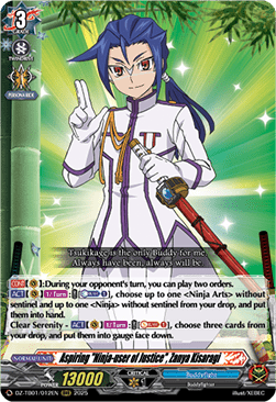Aspiring "Ninja-user of Justice", Zanya Kisaragi  (V.1 - Triple Rare) - Future Card Buddyfight (Triple Rare) [DZ-TB01-012]