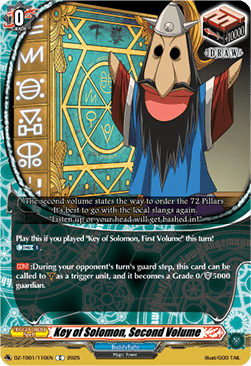 Key of Solomon, Second Volume  (V.1 - Common) - Future Card Buddyfight (Common) [DZ-TB01-110]