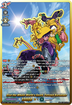 Give the Whole World a Spark, Tetsuya Kurodake  (V.3 - Secret Rare) - Future Card Buddyfight (Secret Rare) [DZ-TB01-SEC03]