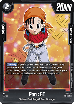 Pan : GT (FB08-113) - Saiyan's Pride [Fusion World] (Rare) [FB08-113]