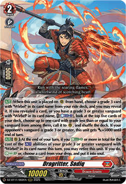 Dragritter, Sadiq  (V.1 - Triple Rare) - Symphony of Might & Bloom (Triple Rare) [DZ-BT11-002]