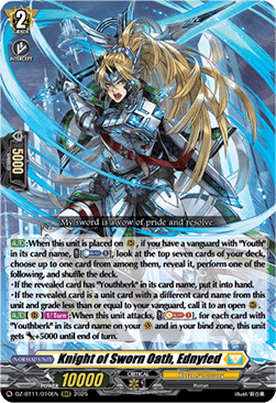 Knight of Sworn Oath, Ednyfed  (V.1 - Triple Rare) - Symphony of Might & Bloom (Triple Rare) [DZ-BT11-010]