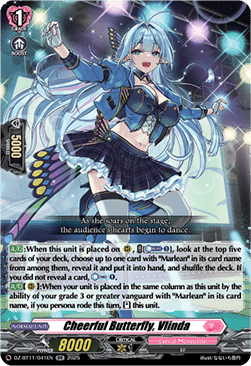 Cheerful Butterfly, Vlinda  (V.1 - Double Rare) - Symphony of Might & Bloom (Double Rare) [DZ-BT11-041]