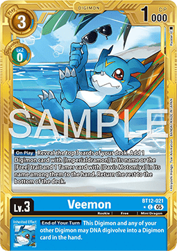 Veemon (BT12-021) (V.2) - Digimon Generation (Alternative Art) [AD-01-BT12-021]