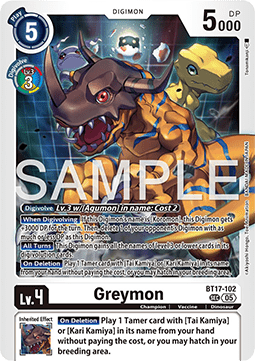 Greymon (BT17-102) (V.1) - Digimon Generation (Alternative Art) [AD-01-BT17-102]