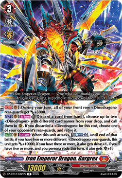 Iron Emperor Dragon, Gargrex - Chasm of Lost Souls (Rare) [DZ-BT12-042]