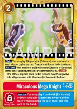 Miraculous Mega Knight (BT17-095) (V.2) - Digimon Generation (Alternative Art) [AD-01-BT17-095]