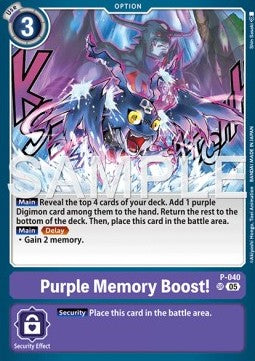 Purple Memory Boost! (P-040) - Digimon Generation (Alternative Art) [AD-01-P-040]