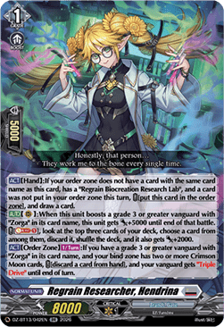 Regrain Researcher, Hendrina  (V.1 - Double Rare) - Parallactic Clash (Double Rare) [DZ-BT13-042]