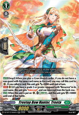 Treetop Bow Hunter, Treeta  (V.1 - Double Rare) - Parallactic Clash (Double Rare) [DZ-BT13-050]