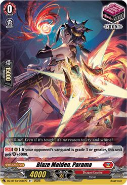 Blaze Maiden, Parama - Parallactic Clash (Rare) [DZ-BT13-058]