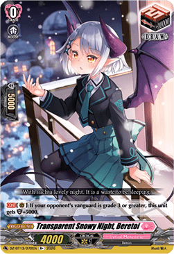 Transparent Snowy Night, Beretoi - Parallactic Clash (Rare) [DZ-BT13-072]