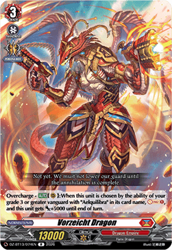 Vorzeicht Dragon  (V.1 - Rare) - Parallactic Clash (Rare) [DZ-BT13-074]
