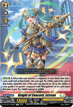 Knight of Concord, Istrena  (V.1 - Rare) - Parallactic Clash (Rare) [DZ-BT13-089]