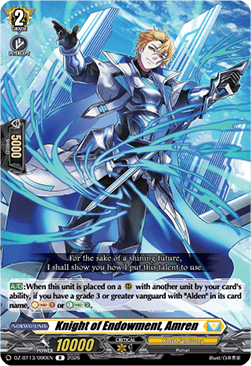 Knight of Endowment, Amren  (V.1 - Rare) - Parallactic Clash (Rare) [DZ-BT13-090]