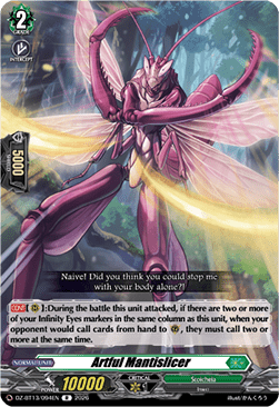 Artful Mantislicer  (V.1 - Rare) - Parallactic Clash (Rare) [DZ-BT13-094]