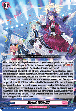 MateS With U!!  (V.1 - Rare) - Parallactic Clash (Rare) [DZ-BT13-103]