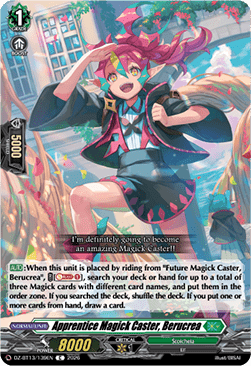 Apprentice Magick Caster, Berucrea - Parallactic Clash (Common) [DZ-BT13-139]